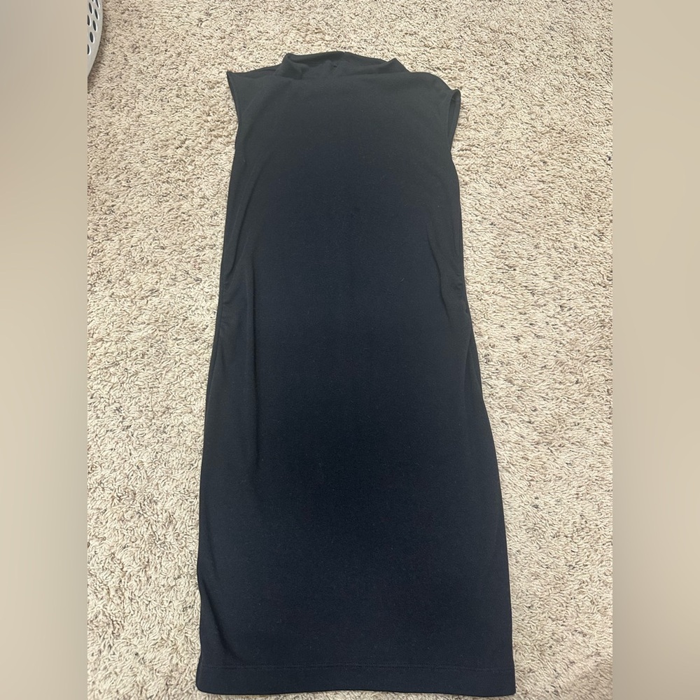 Chic Black Maternity Midi Dress